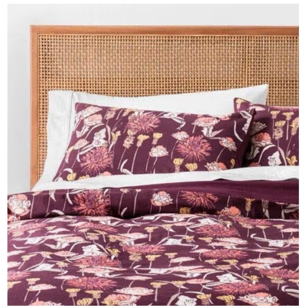 Opalhouse Gare De Lyon Burgundy Duvet Set Twin/XL Twin Set